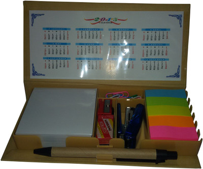 

Ek Retail Shop Memo Pad-2 5 Compartments Card Board Desk Organizer(Beige)