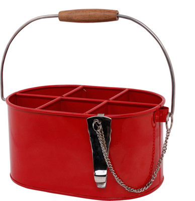 

Elan 1 Compartments Galvanised Sheet Metal Bottle Holder(Po Red)