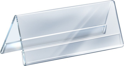 

Kebica 2 Compartments Acrylic 8" Desk Label Name Plate (Pack of 5)(Clear Transparent)