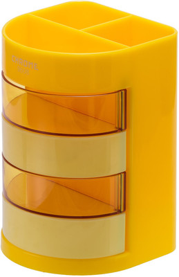 

Chrome 6 Compartments Plastic Pen Stand(Yellow)