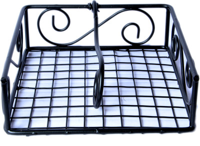 

Hapuka Napkin Holder 1 Compartments Wrought Iron Napkin Holder(Black)