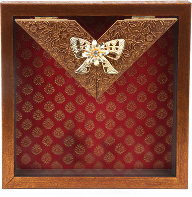 

Hastkala 1 Compartments Wooden Tissue Holder(Brown)