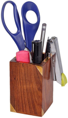

Onlineshoppee CAC 1 Compartments Wooden Stationery Holder(Brown)