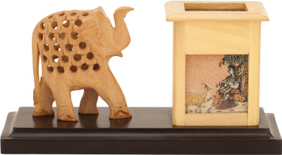 

Artistic Handicrafts 1 Compartments Wooden Pen Stand(Brown)