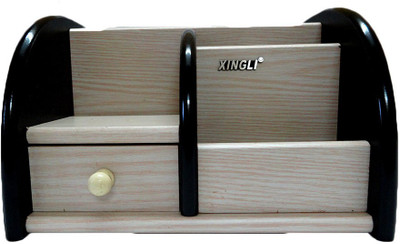 

Kids Mandi 5 Compartments Wood PEN STAND(Wood, Black)