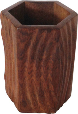 

Mavi Handcrafted 1 Compartments Wooden Pen Jar(Brown)