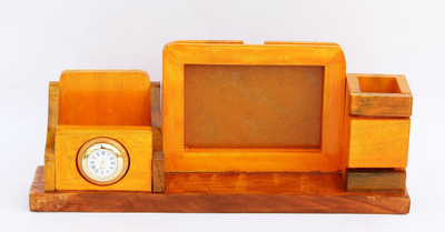 

Craft Junction 3 Compartments wooden Pen stand(Multicolor)
