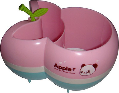 

Xiao Ling Jing 2 Compartments Plastic Pen stand(Pink)
