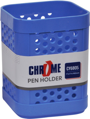 

Chrome Multipurpose 1 Compartments Plastic Pen Stand(Blue)