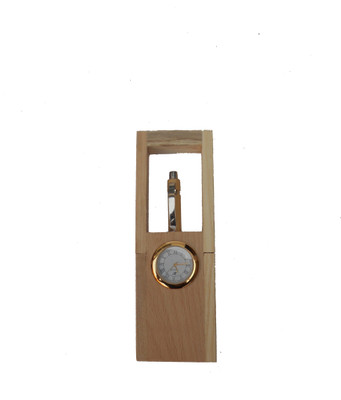 HANDICRAFT 1 Compartments WOODEN PEN STAND(Yellow)