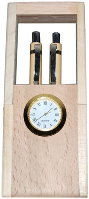 

Onlineshoppee CAC 2 Compartments Wooden Pen Holder(Brown)