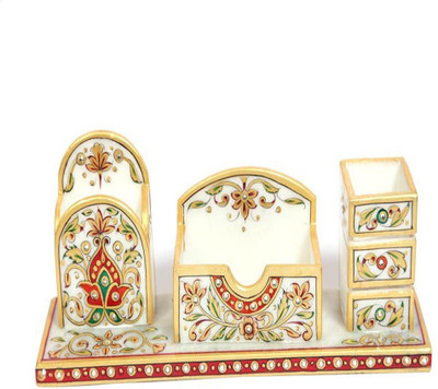 

Shreeng 3 Compartments Wooden Pen, Mobile & Card Holder(Multicolor)