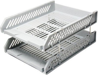 

Omega 2 Compartments Plastic File Holder(Beige, Grey, Blue, Red)