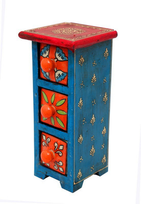 

Indikala 3 Compartments Ceramic, Wooden Drawer Set(Multicolor)