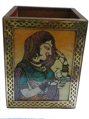 

Miracle Furnishings Traditional 1 Compartments Wooden Pen Stand(Brown)