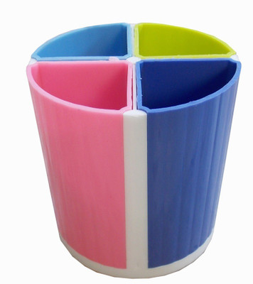 

Aadishwar Creations 4 Compartments Plastic Pen Stand(Multicolor)