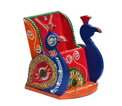 Craft Trade 1 Compartments Wooden Pen Stand(Multicolor)