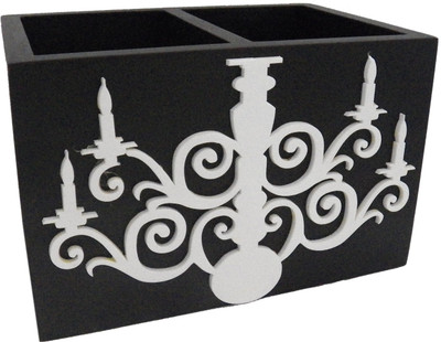 

Aradhana Arts 2 Compartments Wood Cutlery/Pen Holder(Multicolor)