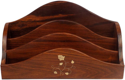 

Craftsman 3 Compartments Wooden Letter Holder(Brown)