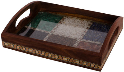 

eCraftIndia ESR009-Stationary 1 Compartments Wooden Utility Tray(Brown)