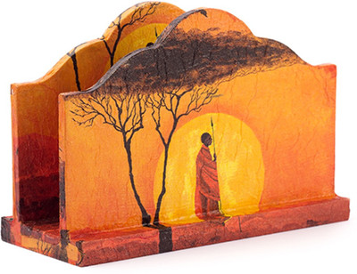 

IAM 1 Compartments Wood Napkin Holder(Orange)