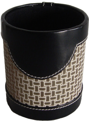 

SAW LEATHER GOODS 1 Compartments Leather Pen Holder/Tumbler(Black, Silver, Golden)