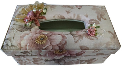 

Valtellina Car accessories 1 Compartments Plastic, Cotton, Frills, Beads Tissue Box(Pink)
