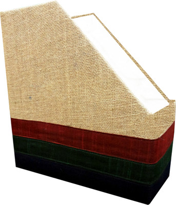 Indha Craft IC Recycled Paper 1 Compartments Jute, MDF Magazine Holder(Multicolor)