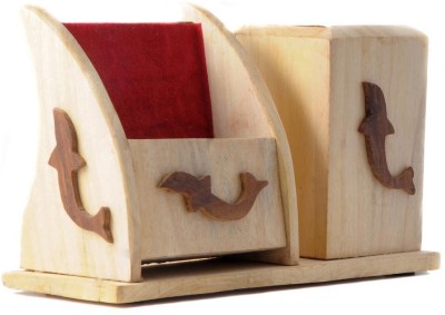 

Woodde 1 Compartments Wooden Pen Stand(Natural Wooden Color)