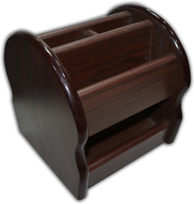 

Jaycoknit Penna Stylo 4 Compartments Wood Pen Stand(Brown)