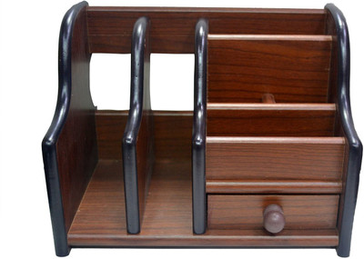 

Jaycoknit 7 Compartments Wood Pen Holder(Brown)