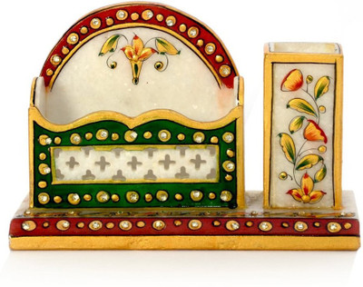 

Little India HCF381 1 Compartments Marble Visiting Card Holder(White)