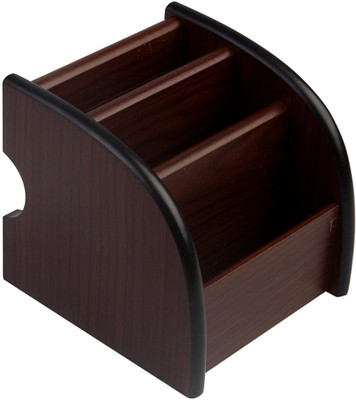 

NxtGen 3 Compartments Wooden Multi-Functional Pen Holder/Card Holder(Brown)
