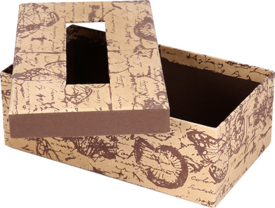 

Rajrang 1 Compartments Handmade Paper & Cardboard Tissue Paper Box(Beige)