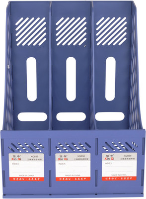 

Priya Exports OfficePro 3 Compartments Plastic File Rack(Blue)
