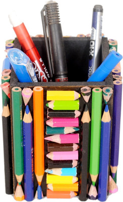 

Aahum 1 Compartments Wood Handmade Pen Stand(Multicolor)
