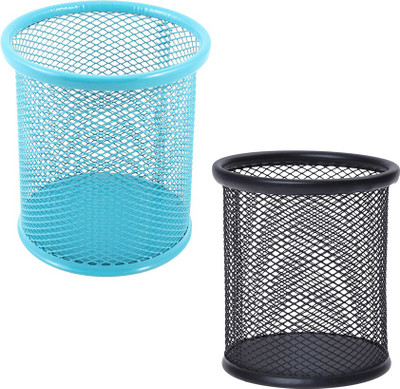 

Stealodeal 1 Compartments Metal Pen holder(Black, Blue)