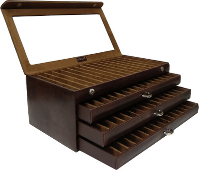 

Essart 60 Compartments PU Leather Pen Stand(Brown)