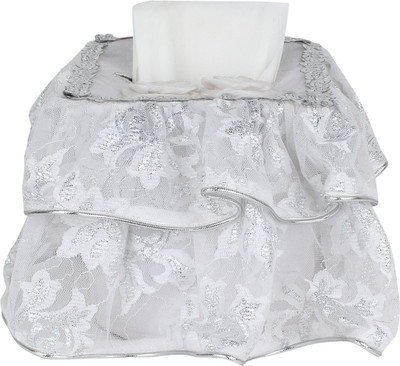 

Art Horizons 1 Compartments Fabric Tissue Box Cover(Silver)