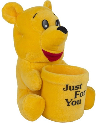 

O Teddy Toy 1 Compartments Imported Soft Valvet Pen Stand(Yellow)