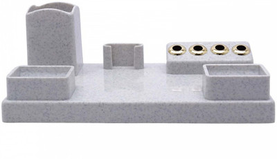 

Kebica 5 Compartments Plastic Desk Organizer(White)