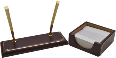 

Knott 1 Compartments Wooden Twin Pen holder & slip holder(Brown)