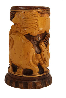 

DivineCrafts Hunting 1 Compartments Wooden Pen stands(Brown)