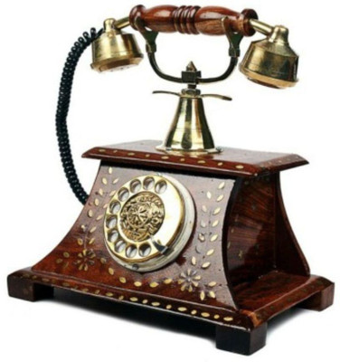 Antiqua Vgroup 1 Compartments WOODEN, BRASS telephone(Brown, gloosy)