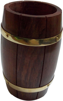 

Kartique 1 Compartments Wood Pen Stand(Brown)