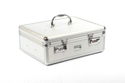 

Chrome Safe Lockers 9 Compartments Metal Cash Box(Silver)