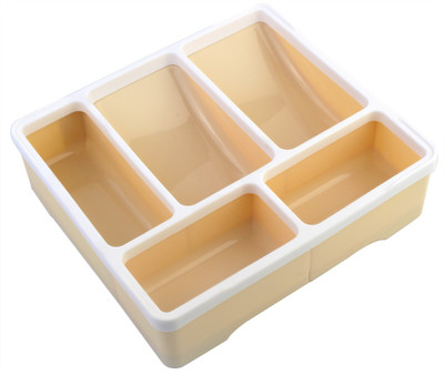 

KM 5 Compartments Plastic Stationary Holder(Cream)