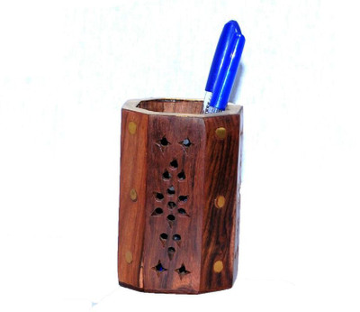 

Univocean 1 Compartments Wooden Pen Stand(Brown)