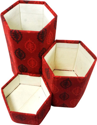 64% OFF on R S Jewels Cases 3 Compartments Paper Pen Holder(Red)