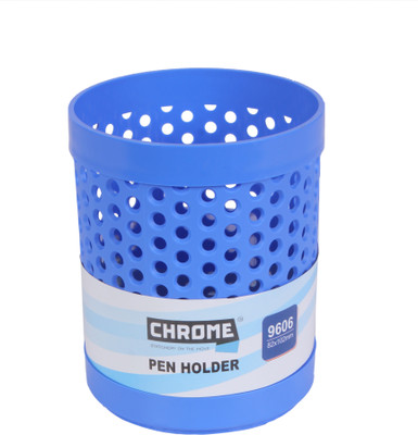

Chrome Multipurpose 1 Compartments Plastic Pen Stand(Blue)